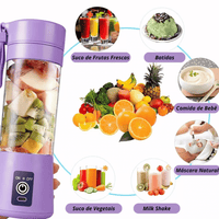 Mini Liquidificador Mixer Juice Garrafa Portátil USB Recarregável