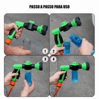 Pistola D'água de Alta Pressão de Espuma 8 em 1