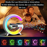 Luminária Multifuncional Carregador por Indução e Alto Falante