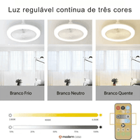 Luminária Com Ventilador e Luz De Teto Com Controle
