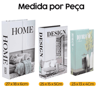 kit de Livros Decorativos 3 Peças