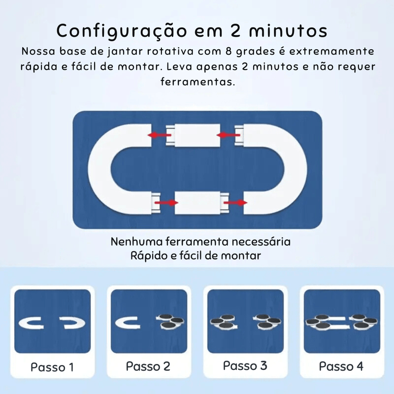 Bandeja Giratória para Mesa de Jantar 8 em 1