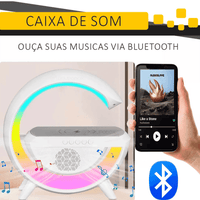 Luminária Multifuncional Carregador por Indução e Alto Falante
