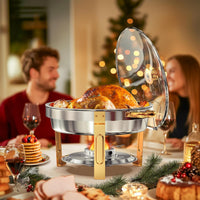 Rechaud de Inox com Aquecedores e Tampa de Vidro