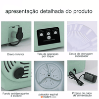 Mini Máquina de Lavar Portátil TurboClean