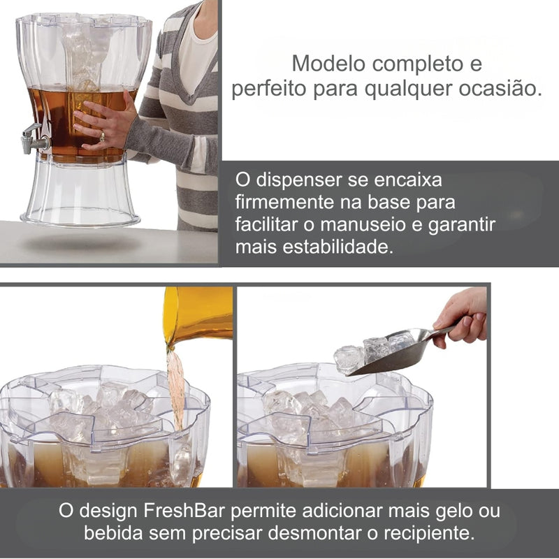 FreshBar® - Dispenser de Bebidas 9L com Tampa Multifuncional
